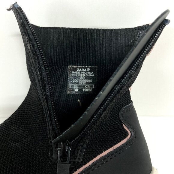 Zara Girls Boots Sock Sneaker High Tops Size 30 US 12.5 black - Picture 9 of 10